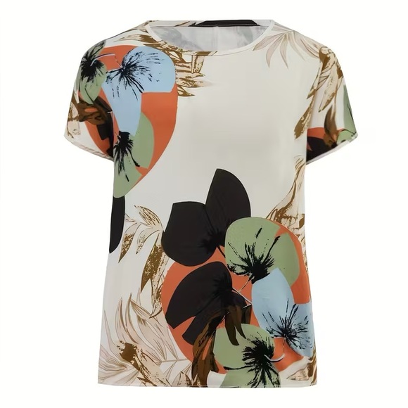 NWOT SHEIN Multicolor Floral Print Short Sleeve Dress - Picture 1 of 4